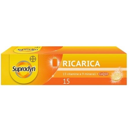 Supradyn Ricarica Integratore di Vitamine, Sali Minerali e Coenzima Q10 15 Compresse Effervescenti