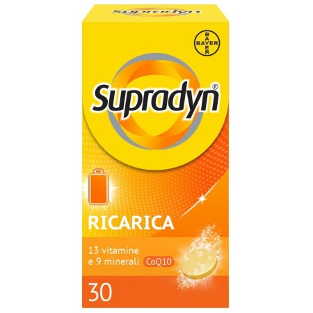 Supradyn Ricarica Integratore di Vitamine, Sali Minerali e Coenzima Q10 30Compresse Effervescenti