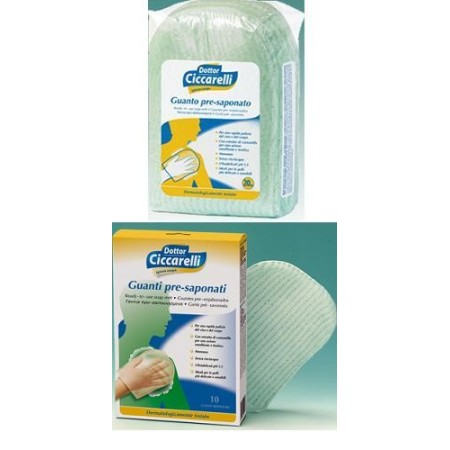 Dr. Ciccarelli Guanto Presaponato Senza Risciacquo Monouso 10 Pezzi