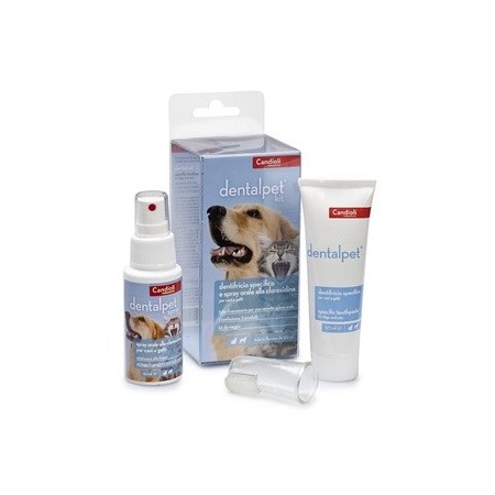 Candioli Dentalpet Kit Igiene Orale Cani E Gatti Dentifricio Spray Ditale