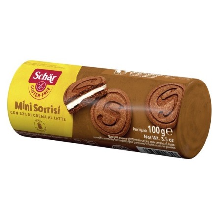 Schar Mini Sorrisi Biscotti Senza Glutine Al cacao con Crema Al Latte 100 g