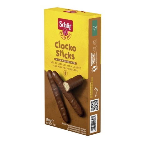 Schar Ciocko Sticks Biscotti Senza Glutine Ricoperti di Cioccolato al Latte 150 g