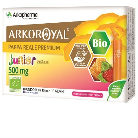 Arkoroyal Pappa Reale Bio 500 mg Integratore Ricostituente Bambini 10 Monodose