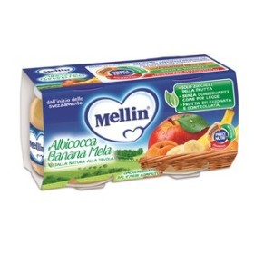 Mellin Omogeneizzato Di Frutta Albicocca Mela e Banana 2 x 100 g