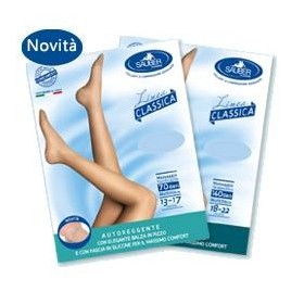 Sauber Linea Classica Autoreggenti in Maglia Microrete 140 Den Neutro Beige Taglia 5