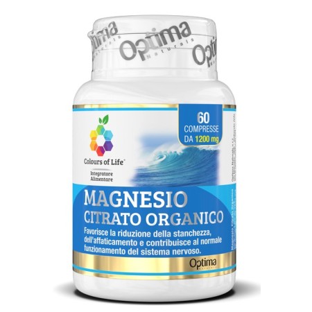 Optima Colours of Life Magnesio Citrato Integratore Sistema Nervoso 60 Compresse
