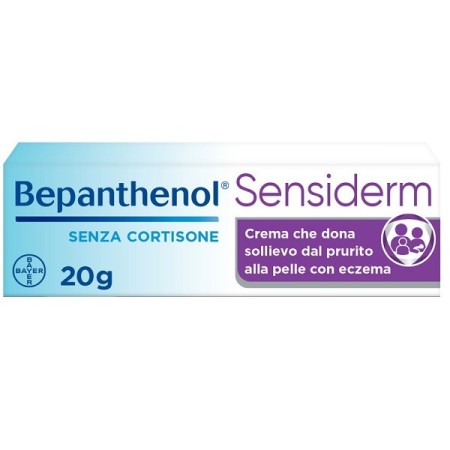 Bepanthenol Sensiderm Crema con Pantenolo Allevia Prurito e Arrossamento della Pelle 20g
