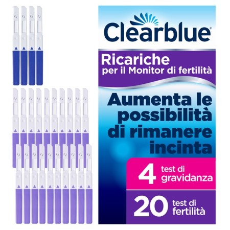Clearblue Advanced Test di Ricambio per Monitor di Fertilità 20 Test di Fertilità   4 Test di Gravid