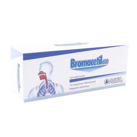 Bromacetil 600 mg Integratore Vie Respiratorie 15 Compresse Effervescenti