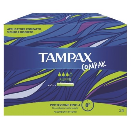 Tampax Compak Super Assorbenti Flusso Medio Forte 24 Pezzi