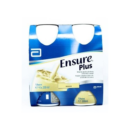 Ensure Plus Alimento a Fini Medici Speciali Ipercalorico Banana 4x200ml