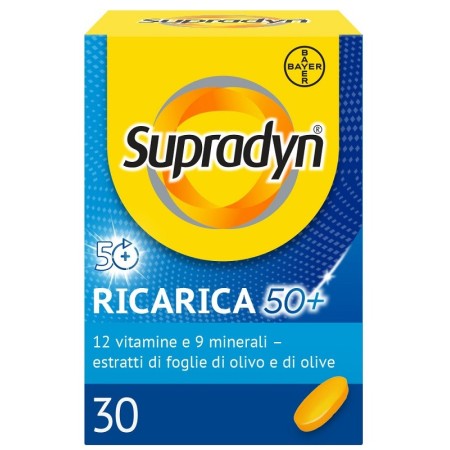 Supradyn Ricarica 50  Integratore di Vitamine C, D, Selenio e Coenzima Q10  Gusto Arancia 30 Compres