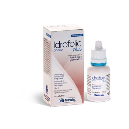 Idrofolic Plus Integratore di Acido Folico e Vitamina B12 Gocce 15 ml
