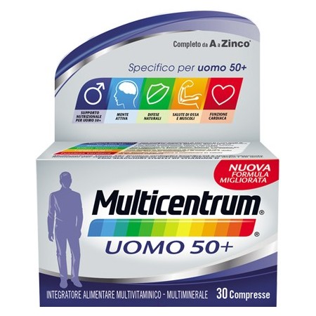 Multicentrum Uomo 50  Integratore Multivitaminico Multiminerale 30 Compresse