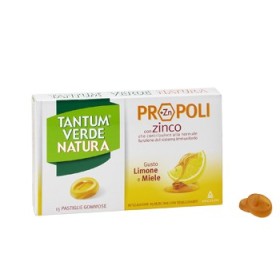 Tantum Verde Natura Limone e Miele Integratore Mal di Gola 15 Pastiglie
