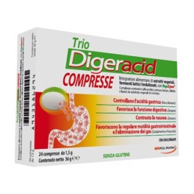 Trio Digeracid Integratore Bruciore e Acidità 24 Compresse
