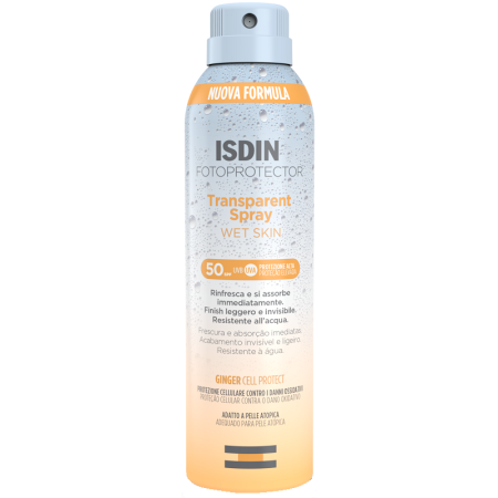 Fotoprotector ISDIN Spray Trasparente Wet Skin SPF 50 Protezione Corpo 250 ml