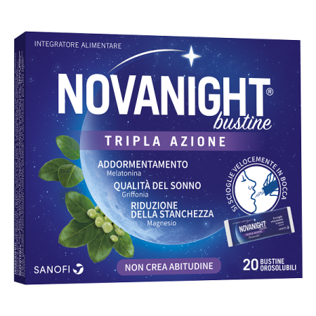 Novanight Tripla Azione Integratore per il Sonno 20 Bustine Orosolubili