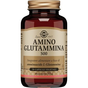 Solgar Amino Glutammina 500 Integratore Memoria 50 Capsule Vegetali