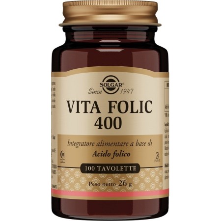 Solgar Vita Folic 400 Integratore Acido Folico 100 Tavolette
