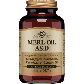 Solgar Merl-Oil A&D Integratore di Olio di Fegato di Merluzzo 100 Perle