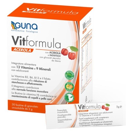 Guna Vitformula Acerola Integratore Di Vitamine e Minerali 30 Stick