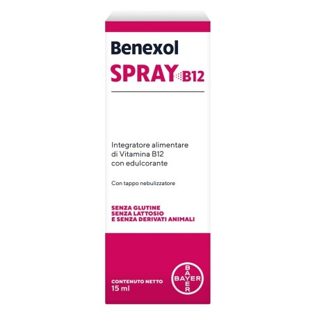Benexol Spray Integratore Alimentare di Vitamina B12 ad Alto Dosaggio, con Edulcorante, Flacone da 1