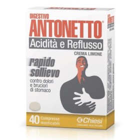 Digestivo Antonetto Acidità e Reflusso Integratore Gusto Limone 40 Compresse