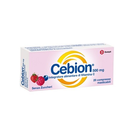 Cebion Masticabile Senza Zucchero Integratore di Vitamina C 20 Compresse