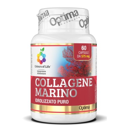 Optima Colours Of Life Collagene Marino Integratore Pelle e Ossa 60 Capsule