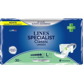 Lines Specialist Classic Pannoloni a Mutandina Misura Super L 30 Pezzi