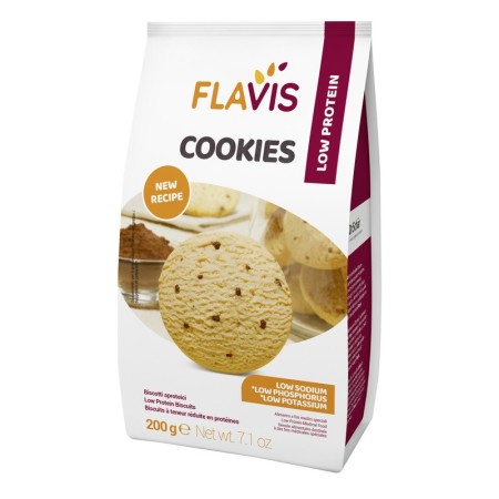 Mevalia Flavis Choco Chip Biscotti Aproteici con Pezzetti di Cioccolato 200 g
