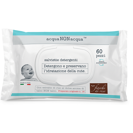 Fiocchi di Riso Acqua Non Acqua Salviettine Detergenti 60 Pezzi