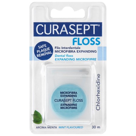 Curasept Floss Microfibra Expanding Filo Interdentale con Clorexidina 30 m