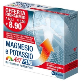 Magnesio Potassio Act Plus Integratore di Sali Minerali 14 Bustine