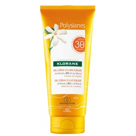 Klorane Polysianes Gel Crema Solare Sublime SPF 30 Protezione Viso e Corpo 200 ml