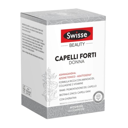 Swisse Beauty Capelli Forti Donna Integratore di Vitamine e Minerali 30 Compresse