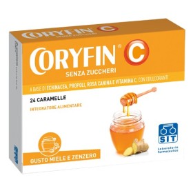 Coryfin C Senza Zuccheri Miele e Zenzero 24 Caramelle
