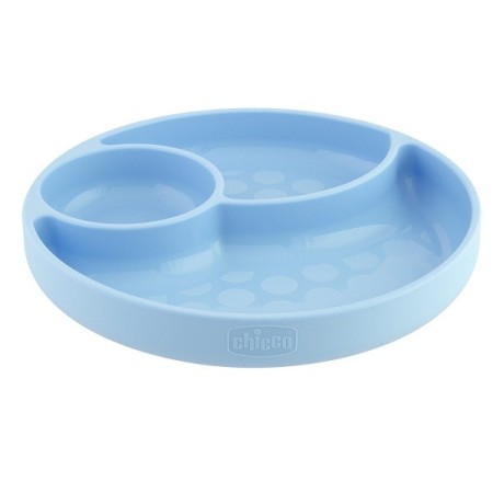 Chicco Piatto Silicone Con Ventosa Blu 1 Pezzo