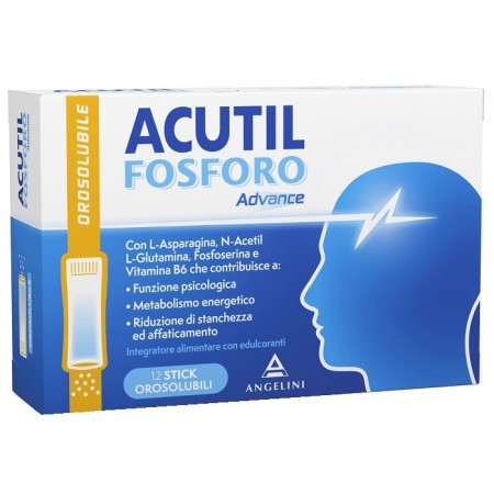 Acutil Fosforo Advance Integratore per Memoria e Concentrazione 12 Stick Orosolubili