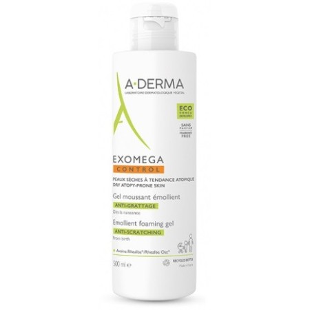 A-Derma Exomega Control Gel Detergente Emolliente Per Pelle Secca e a Tendenza Atopica 500 ml