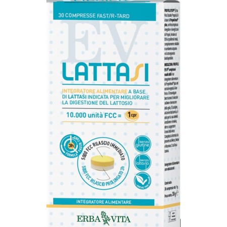 Erba Vita Lattasi Integratore Intolleranza Lattosio 30 Compresse