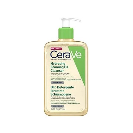 CeraVe Olio detergente idratante  Deterge, idrata e lenisce. Con 3 ceramidi Essenziali, Trigliceridi
