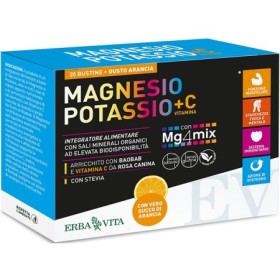 Erba Vita Magnesio e Potassio   Vitamina C Integratore Gusto Arancio 20 Bustine