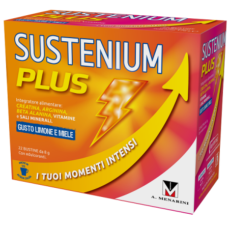 Sustenium Plus Limone e Miele Integratore Energia Fisica e Mentale 22 Bustine