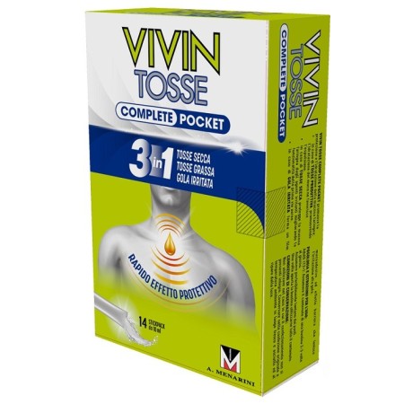 Vivin Tosse Complete 3 in 1 Complete Pocket Tosse Grassa, Secca e Mal di Gola 14 Stick