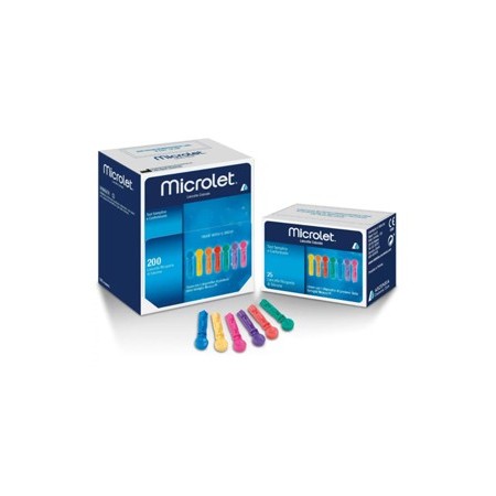 Bayer Microlet Lancette Pungidito Colorate 200 Pezzi