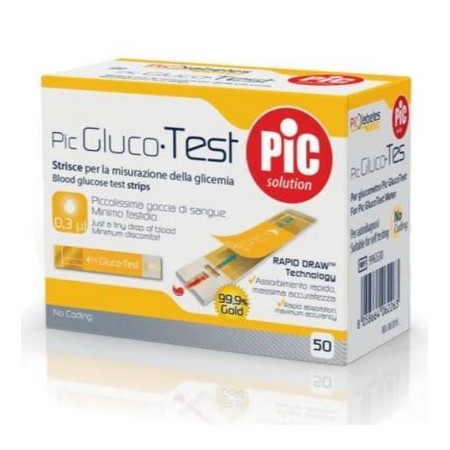 Pic Gluco Test Strisce Reattive Glicemia 50 Pezzi