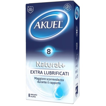 Akuel Natural  Profilattico Extra Lubrificato 8 Pezzi