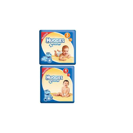 Huggies Unistar Pannolini Taglia 4 (7-18 kg) 18 Pannolini